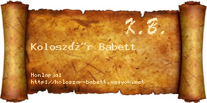 Koloszár Babett névjegykártya